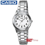 Casio Standard นาฬิกาข้อมือผู้หญิง สายสแตนเลส รุ่น LTP-1275D-7BDF (หน้าปัดขาวตัวเลข)