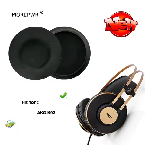 Morepwr New upgrade Replacement Ear Pads for AKG-K92 Headset Parts Leather Cushion Velvet Earmuff Sl