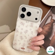 Korean Ins Full Screen Retro Flower Bear Flower Phone Case For iPhone1 7Air 17 16 15 14 13 12 11 Pro
