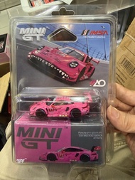 Mini gt 1052  吸塑 掛卡板 粉紅 粉恐龍 保時捷 Porsche 911 GT3 P #77 2024 IMSA ROAD AMERICA AO Racing MGT01052
