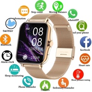 New Full Touch Screen Ladies Smart Watch Fitness Tracker Blood Pressure Women Golden SmartWatch For ios Android