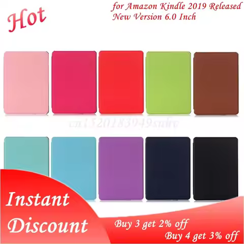 Ultra-Thin E-book Case Magnetic PU Leather Flip Stand Protective Cover for Amazon Kindle J9G29R 10th