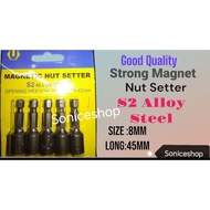 （Made In Taiwan) Strong magnet Good Quality S2 Alloy steel magnet nut setter 8mm hex socket