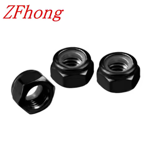 100-1000pcs black zinc nylon lock nut din985 M2 m2.5 M3 M3.5 M4 M5 m6 m7 m8 Self-locking Nut Lock Nu