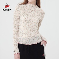 [KIRSH] CHERRY PATTERN  HIGH NECK LONG SLEEVE T-SHIRT |22AW |  Korean | Women T shirt | Casual | Dai