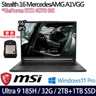《MSI 微星》Stealth 16 AMG A1VGG-263TW(16吋QHD+/U9 185H/32G/2TB+1TB/RTX4070/特仕版)
