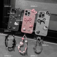 Kitty charm glitter bow phone case