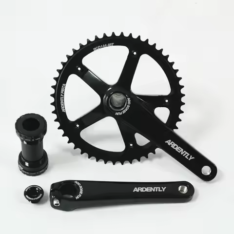 Ardently Hollowtech Crankset, Fixie Crank, Single Speed Fixed Gear Bike, Track Bicycle Chainwheel, 4