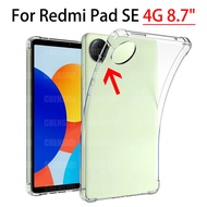 Clear Case for Redmi Pad SE 4G 2024 (8.7 Inch) Tablet Transparent TPU Cover Ultra-thin Protective Sh