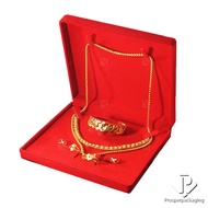 กล่องกำมะหยี่ กล่องทอง กล่องเซ็ต กล่องสินสอด งานแต่ง งานหมั้น (99N) ภายในสามารถใส่ สร้อยคอ สร้อยข้อมือ ต่างหู แหวน 2 วง