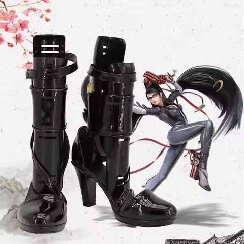 Bayonetta Cosplay Boots High Heel Black Shoes Custom Made