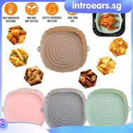 INTR Silicone Air Fryers Oven Baking Tray Pizza Fried Chicken Airfryer Silicone Basket Reusable Airfryer Pan Liner Bakewares Kitchen Accessories