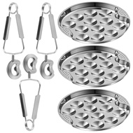 Stainless Steel Escargot Plates 12 Compartments Snail Dish Set with Escargot Tong 7.5 Inch Escargot 