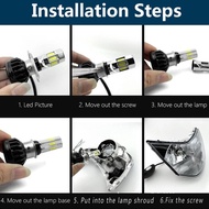 Motorcycle H4 Bulb,35W BA20D LED Healight Bulb High-Low Beam Kis Red Light DRLs DC9-18V. DC9-18V.