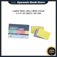 Campap Index Card 5 Mixed Colour | 5 x 8” | 100 Sheets / 160 Gsm