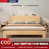 36-70 INCH Solid Wood Bed Frame Queen Size Family Single Double Bed 2M Long Bedroom Furniture Bed
