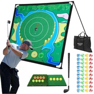 5.9FT*5.9FT,Golf Pong Game Set | - Includes 40 Velcro Balls, Chipping Mat & Carrying Case & Golf Clu