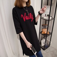 2017 summer new Korean  plus size black T-shirt dress
