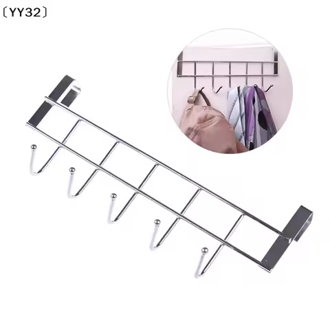 5 Hooks Clothing Coat Towel Hanger Rack Holder Shelf Over Door Home Bathroom Kitchen Hat Organizer O