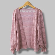 Outer Crop Brukat Cardigan Pendek Wanita Baju Atasan Luaran Brokat