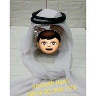 White Arabic turban headband for adult men