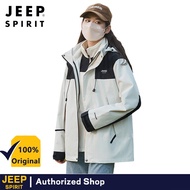 Jeep tinh thần mùa đông không thấm nước Nam và Nữ Áo Khoác Bomber Hai bộ chi tiết lớp lót bên trong 