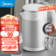 美的（Midea） 烧水壶 电热水壶 家用烧水壶 快壶电水壶 开水壶 温控自动断电 一体304不锈钢内胆 大容量 【1.5L容量】1800W大功率