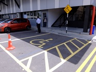 Car Park Lines Marking for OKU Sign in Car Park without Blue Background  (PLS CONTACT US FOR ENQUIRI