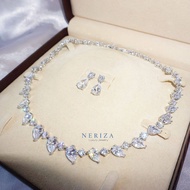Neriza Jewelry/สร้อยคอเพชรเกรดท๊อปงานจิวเวลรี่ประกายไฟเทียบเท่าเพชรแท้ จัดส่งฟรีพร้อมกล่อง NSW075