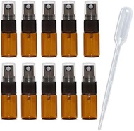 20Pcs Mini 3ML Amber Glass Perfume Spray Bottle Travel Refillable Empty Cosmetic Water Atomizer Bott