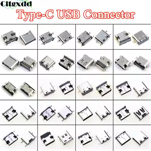 Cltgxdd 20pcs USB Type C Jack Connector Charging Dock Port Plug Type-C Female Socket For JBL Lenovo 