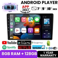 Android Player 7 9 10 inch 8GB RAM+128GB Radio Apple Carplay Auto Wireless Bluetooth USB Multimedia 