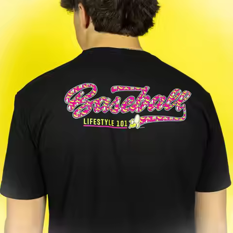 Banana T-shirt - Black - Baseball Life 101 Summer New Men's Women's Fashion Leisure Parent Child Wea