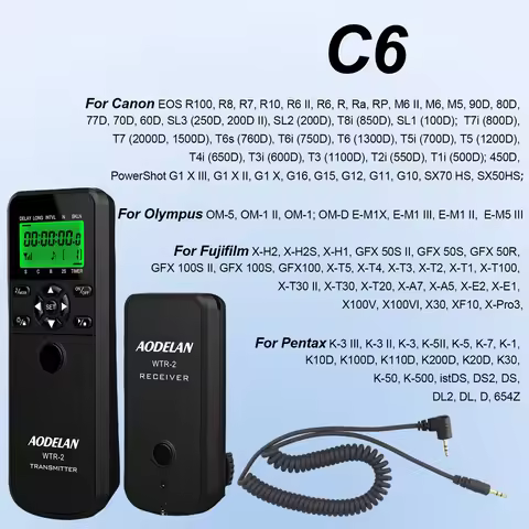 For Canon Camera Timer Remote Timelapse Intervalometer Shutter Release For EOS R100 R6 R8 G1X 2000D 