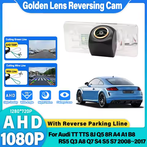 170 Degree AHD 1280x720P Fisheye Lens Rear View Camera For Audi TT TTS 8J Q5 8R A4 A1 B8 RS5 Q3 A8 Q