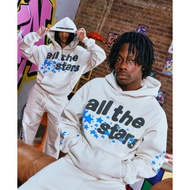 High Street Men Women Same Style Broken Planet Planet Star Letter Foam Hooded Sweatshirt Casual All-