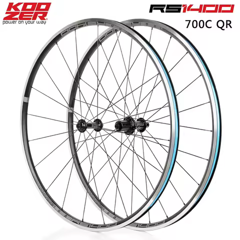 KOOZER RS1400 Bicycle Wheel 700C Aluminium Alloy Bike Front Rear QR Wheelset 700x23-25C Tyre Super L