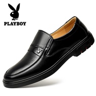 Playboy men's shoes leather business leather shoes men's suits autumn soft breathable leisure middle-aged father shoes
