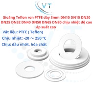Teflon gasket PTFE gasket 3mm thick DN10 DN15 DN20 DN25 DN32 DN40 DN50 DN65 DN80 high temperature re