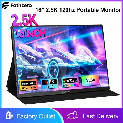 Fathzero 14/15.6/16Inch 1080P Mini Second Gaming Display Portable Monitor 120Hz External Screen for 