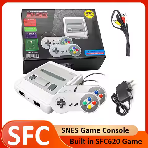 Mini Portable Retro Video Game Console For SNES Home Game Player AV Output Built in SFC620 Game with