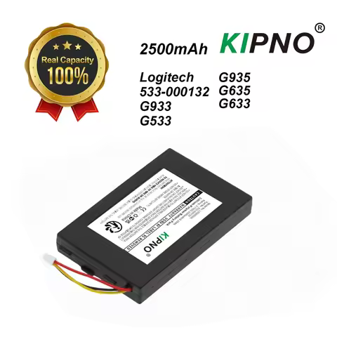 KIPNO Wireless Headset Battery 2500mAh Logitech 533-000132 G933 G533 G935 G635 G633