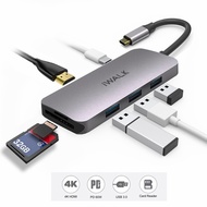 iWALK 7-in-1 Type-C Hub (3*USB/ HDMI/ SDC/ MSDC/ C 60w) - ADH003 Grey