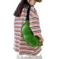 2025 New Style Girls Bags Large Capacity Soft Cute Plush Shoulder Bag Student Cute Edamame Bag Chest