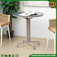 Meja Cafe Bulat Minimalis Hitam Informa Meja Makan Restoran Magowan Round Table Black