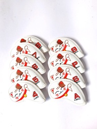 Golf Iron Club Cap Cover Golf Lucky Cat Embroidered Iron Club Cover 9 Pieces/group Waterproof Club C