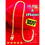 Wing Sing Chain Bracelet Hand Spun Bajet Gold 916 916 Gold Hollow Rope Bracelet