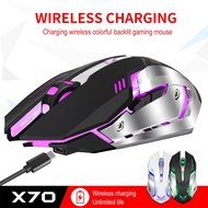 Rechargeable Zerodate X70 / M10 Colorful Light Gaming Mouse 2.4G Wireless Mouse Built-in 600 mAh