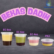 【50/100pcs】BENXON EC Bekas Dadih Jelly/ Small Round Container with Lids （2oz 4oz 6oz 8oz）