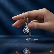 Real Moissanite Necklace 1.0CT 925 Silver Pendant Diamond Cut Jewelry Gift for Her
